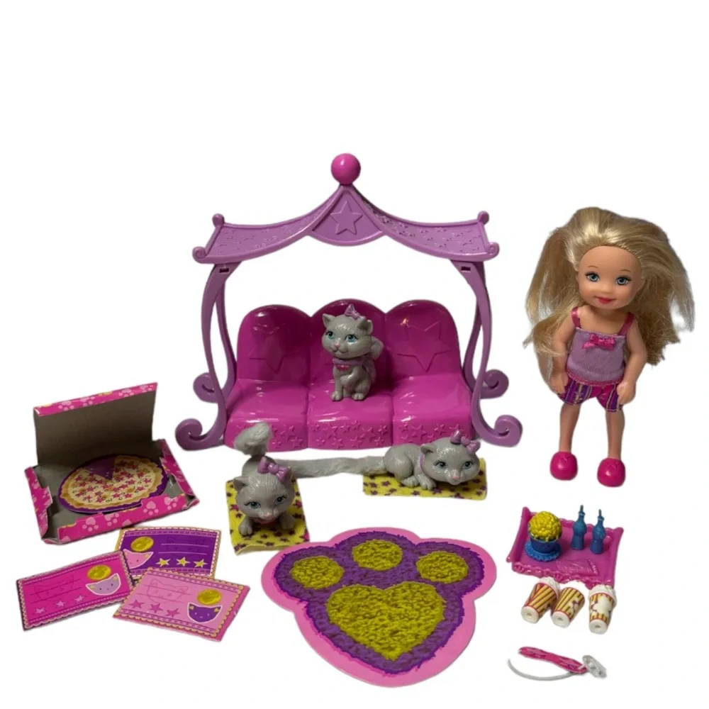 Barbie Kitty Sleepover Luv Me 3 Kittens Vintage Toys Miniatures Doll Accessories